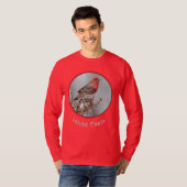 ハウスフィンチin雪 – オリジナル写真 tシャツ (正面フル)