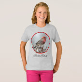ハウスフィンチin雪 – オリジナル写真 tシャツ (正面フル)