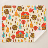 ハウスフォレストヴィンテージシームレスパターン シェルパブランケット (正面(横))