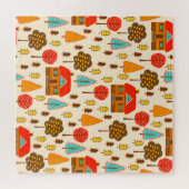 ハウスフォレストヴィンテージシームレスパターン ジグソーパズル (横)