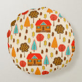 ハウスフォレストヴィンテージシームレスパターン ラウンドクッション (裏面)