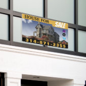 ハウスフォーセールブラック金ゴールド 横断幕 (ビルの外側)