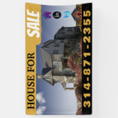 ハウスフォーセールブラック金ゴールド 横断幕 (縦)