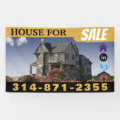 ハウスフォーセールブラック金ゴールド 横断幕 (横)