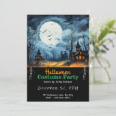 ハウスフル幽霊のよく出るムーンこうもりブラックハロウィーン 招待状 (スタンド正面)