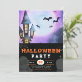 ハウスフル幽霊のよく出るムーンこうもりブラックハロウィーン 招待状 (スタンド正面)