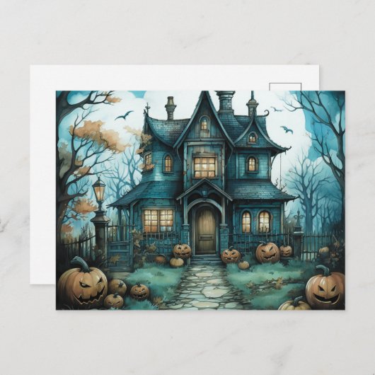 ハウスフル幽霊のよく出るムーンパンプキンスハロウィーン シーズンポストカード (正面/裏面)