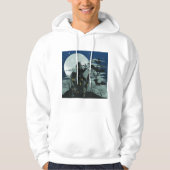 ハウスフル幽霊のよく出るムーンメンズフード付きスウェットシャツ パーカ (正面)