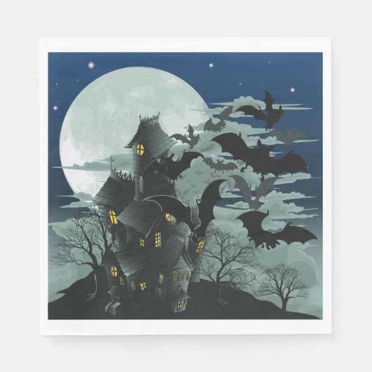 ハウスフル幽霊のよく出るムーン紙ナプキンス スタンダードランチョンナプキン (正面)