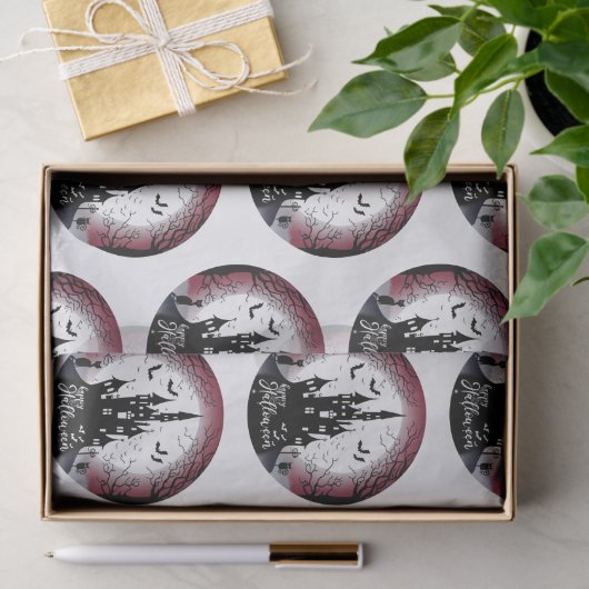 ハウスフ幽霊のよく出るルムーンこうもりハッピーハローウィン 薄葉紙 (ギフト)