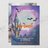 ハウスフ幽霊のよく出るルムーンこうもりハローウィンパーティ 招待状 (正面/裏面)