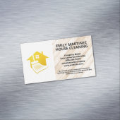 ハウスブルームロゴ |木材とタイルの床 マグネット名刺 (インサイチュ)