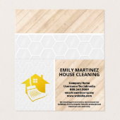 ハウスブルームロゴ |木材とタイルの床 名刺 (外部フラット)