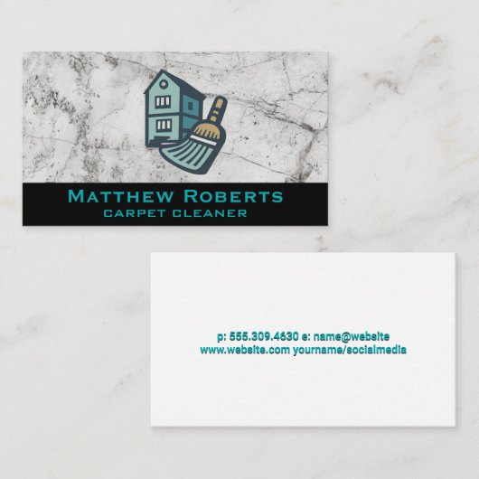 ハウスブルームロゴ |白大理石 名刺 (正面/裏面)