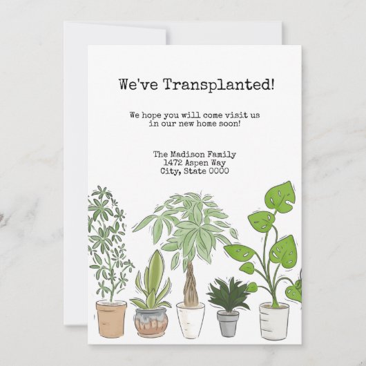 ハウスプランツチェンジオブアドレス招待状 招待状 (正面)