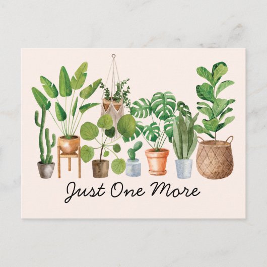 ハウスプラントウォーターカラーガーデニング引用文 ポストカード (正面)