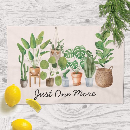 ハウスプラントウォーターカラー引用文 キッチンタオル