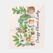 ハウスプラントウォーターカラー引用文 フリースブランケット (正面)