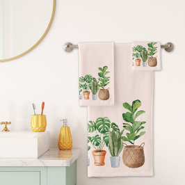 ハウスプラントウォーターカラー バスタオルセット