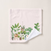 ハウスプラントウォーターカラー バスタオルセット (ウォッシュタオル)