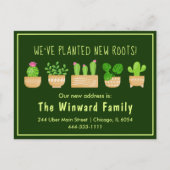 ハウスプラントカクタスダークグリーン新しいホームポストカード ポストカード (正面)