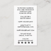 ハウスプラントカラテア祈りの言葉プラントガーデニングソーシャル 名刺 (裏面)