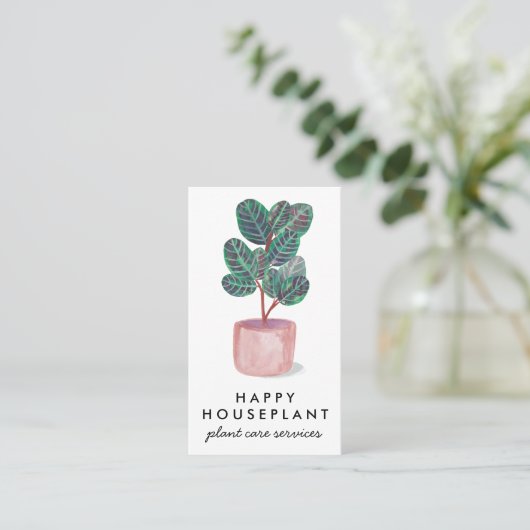 ハウスプラントカラテア祈りの言葉植物園芸 名刺 (スタンド正面)