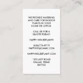 ハウスプラントカラテア祈りの言葉植物園芸 名刺 (裏面)