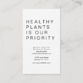ハウスプラントガーデナーモンステラ白黒 名刺 (裏面)