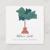 ハウスプラントガーデナー植物フィドルリーフ スクエア名刺 (正面)