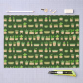 ハウスプラントサボスオンダークグリーンティッシュペーパー 薄葉紙 (クラフト)