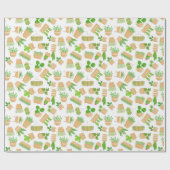 ハウスプラントサボスオンホワイトラッピング紙 ラッピングペーパー (フラット)