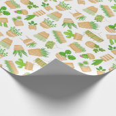 ハウスプラントサボスオンホワイトラッピング紙 ラッピングペーパー (角)