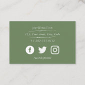 ハウスプラントショップ、ソーシャルメディアの名刺 名刺 (裏面)