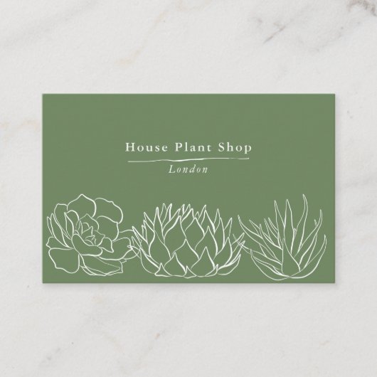 ハウスプラントショップ、ソーシャルメディアの名刺 名刺 (正面)