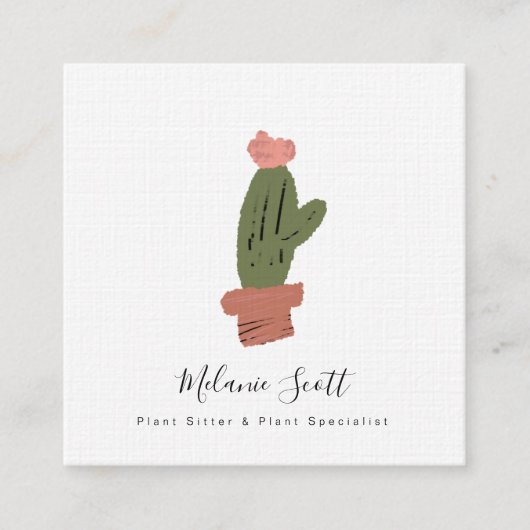 ハウスプラントボタニカルサボテン専門植物学者 スクエア名刺 (正面)