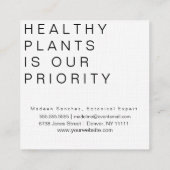 ハウスプラントボタニカルサボテン専門植物学者 スクエア名刺 (裏面)