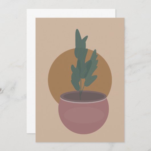ハウスプラント手引きトーン自然グリーティングカード (正面/裏面)