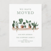 ハウスプラント水の色の棚の新しい住宅移動 案内ポストカード (正面)