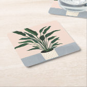 ハウスプラント スクエアペーパーコースター (アングル)
