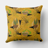 ハウスプラント |金ゴールド世紀中葉 |原子スタイル クッション (裏面)