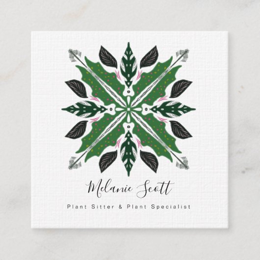 ハウスプラ離れント植物専門植物学者 スクエア名刺 (正面)