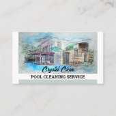ハウスプールスケッチ、スイミングプールクリーナー 名刺 (正面)