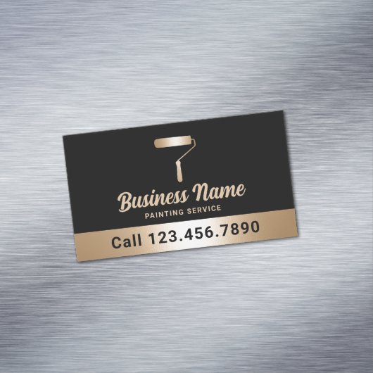 ハウスペイモダンントブラック&金ゴールドズ絵画サービス マグネット名刺 (インサイチュ)