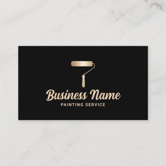 ハウスペイモダンントブラック&金ゴールドズ絵画サービス 名刺 (正面)
