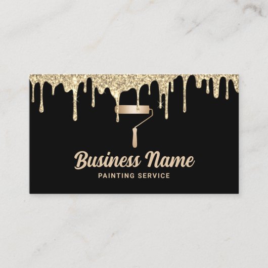 ハウスペイモダンント金ゴールド絵画ドリップス 名刺 (正面)