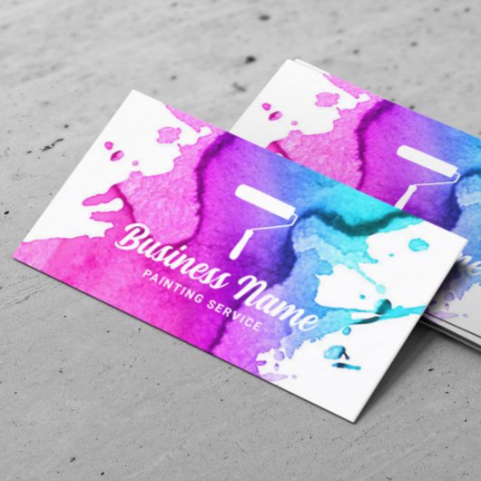 ハウスペインタウォーター絵画カラーのサービス 名刺