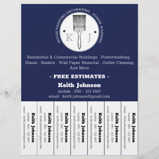 ハウスペインタデコレータカスタムプロフェッショナルロゴF チラシ (正面)