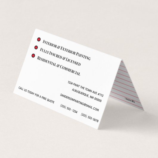 ハウスペインタデコレータロ絵を描ーラプロフェッショナル 名刺 (裏面)