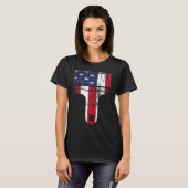 ハウスペインタデコレータ絵を描ブラシ米国国旗 Tシャツ (正面フル)